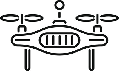 Poster - Line icon of a drone with camera taking aerial photos and videos