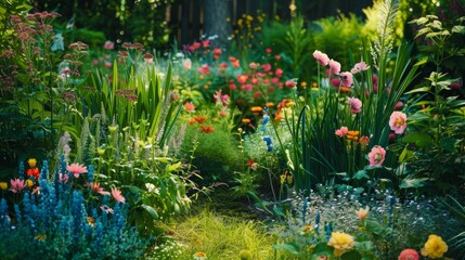 Canvas Print - Blooming Summer Garden.