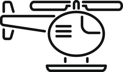 Poster - line drawing of a helicopter with landing skid landing on the ground