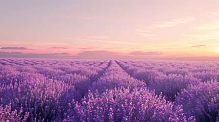 Sticker - Lavender Field at Sunset.