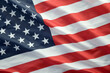 © Larysa - United States of America flag with stars and stripes close up. Official US Banner waving with folds
