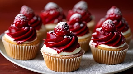 Poster -  Deliciously decorated cupcakes ready to be enjoyed