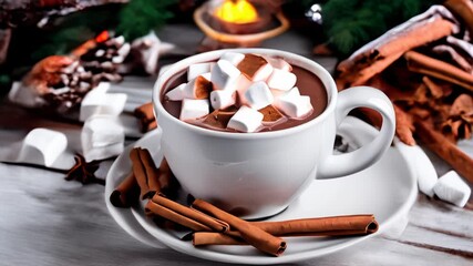 Canvas Print -  Cozy up with a warm cup of cocoa and a sprinkle of holiday cheer