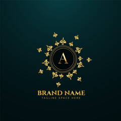 Wall Mural - a creative logo design with golden color