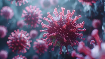 Poster - a close-up animation depicting the lifecycle of a virus.