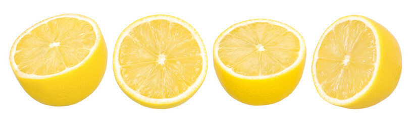 Poster - half lemon fruit isolated, Fresh and Juicy Lemon, transparent PNG, PNG format, collection, set