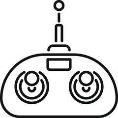 Poster - radio remote control with antenna for drone is pictured on white background