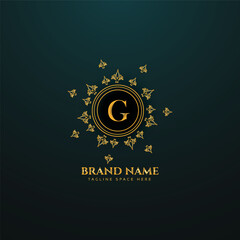 Wall Mural - a creative logo design with golden color