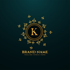 Wall Mural - a creative logo design with golden color