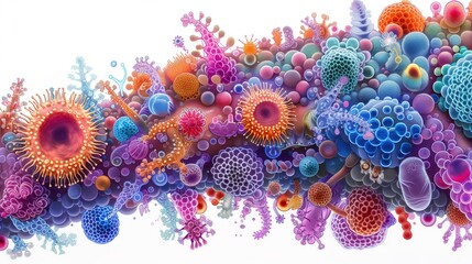 Poster - A detailed, colorful diagram depicting the intricate structure of a bacteria.