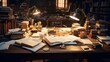 © Visual Aurora - Books sprawled across a desk, hinting at the intense study session that unfolded.