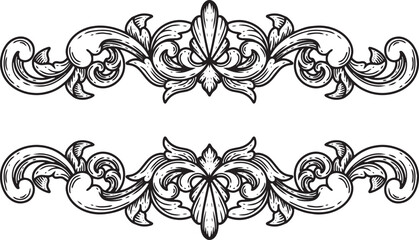 Wall Mural - Ornament Border Floral Wedding Vintage