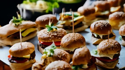 Poster -  Delicious mini burgers perfect for a party