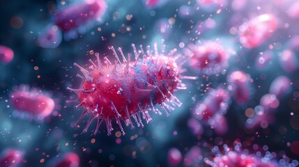 Poster - A close-up image of a cluster of bacteria.