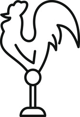 Canvas Print - Line art icon of a proud rooster crowing, symbolizing france and its cultural heritage