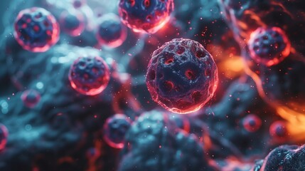 Poster - A close-up image showcasing nanoparticles, likely created using nanotechnology in a laboratory setting.