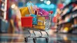 © Juan - Shopping cart filled with colorful gift boxes