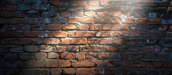 Canvas Print - Textured brick wall with a highlighted spot of light perfect crunge background for text copy space image