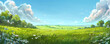 © Oleksandr - Landscape grass on field background panoramic cartoon style
