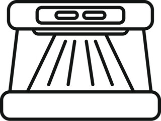 Poster - Solarium lamp emitting ultraviolet rays icon. Outline solarium lamp emitting ultraviolet rays vector icon for web design isolated on white background
