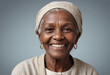 © jarntag - Portrait view of a regular happy smiling Mali old woman, ultra realistic, candid, social media, avatar image, plain solid background
