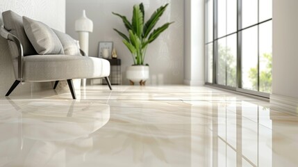 close-up of white marble flooring in modern interior.