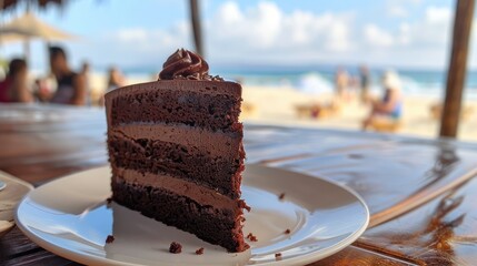 Wall Mural - chocolate cake on a table