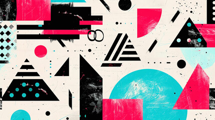 Poster - Vintage abstract geometric shapes background