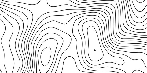 Panorama view gradient multicolor wave curve lines banner background design. Blank Detailed topographic patter line map background,The black on white contours topography stylized height of the lines,