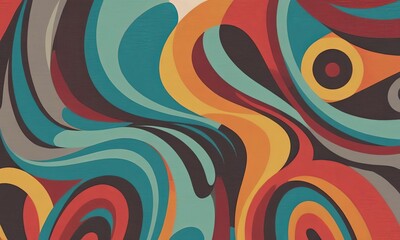 Wall Mural - A colorful abstract painting with a lot of swirls and circles