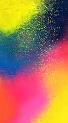 Wall Mural - Grainy noisy background, abstract color gradient shape, vibrant glowing rainbow yellow green pink blue black noise texture banner design 