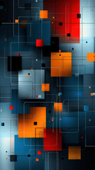 Aufkleber - A colorful abstract image with squares of different colors and sizes. The image has a modern and artistic feel to it