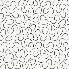 Poster - Sketched linear seamless pattern. Organic, natural abstract wallpaper. Minimalist design background. Freehand irregular curve lines motif print. Modern simple minimal ornament.