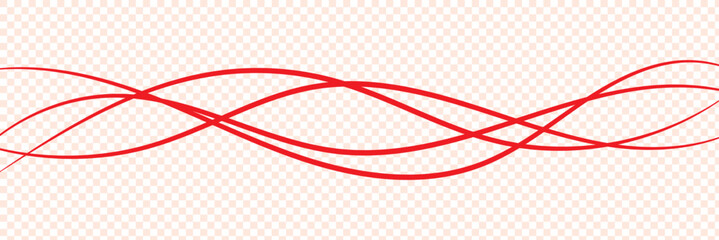 Wall Mural - thin line wavy background. abstract black lines wave curve motion on white background vector. red ab