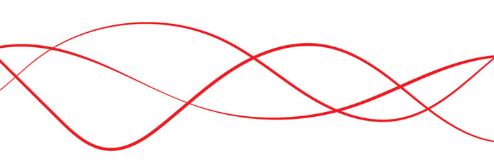 Wall Mural - thin line wavy background. abstract black lines wave curve motion on white background vector. red ab
