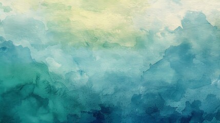 Sticker - Abstract Watercolor Background in Blue and Green Tones.