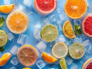 Wall Mural - citrus seamless background