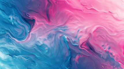 Canvas Print - Abstract Blue and Pink Swirls.