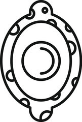 Poster - simple black and white line drawing of a space capsule flying in space, perfect for projects about s