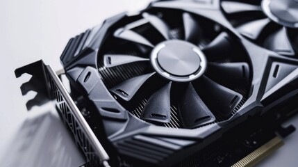 Poster - A black computer fan with a silver center