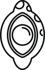 Poster - simple black and white icon of a spaceship flying through space