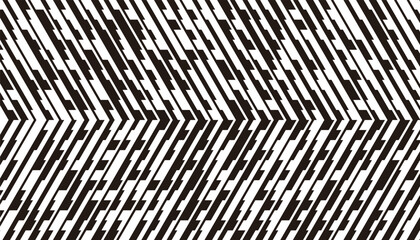 Wall Mural - Black and white seamless sharp Arrows pattern. Modern technology background texture. Vector Format Illustration 