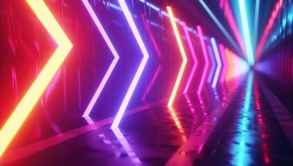 Sticker - neon lights pathway