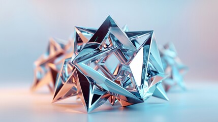 Poster - a group of shiny metal objects on a table top