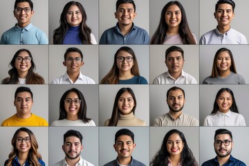 Diverse Peruvian Professionals Smiling in Modern Attire Grid