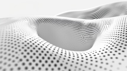 Poster - Abstract geometric round shape background concept in white and gray colors. Modern and simple radial pattern in halftone.
