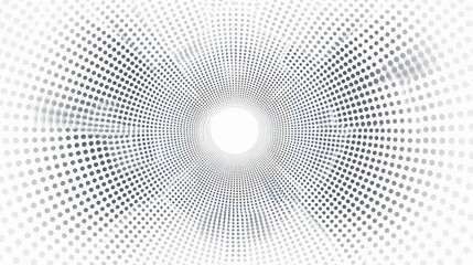 Poster - Abstract geometric round shape background concept in white and gray colors. Modern and simple radial pattern in halftone.