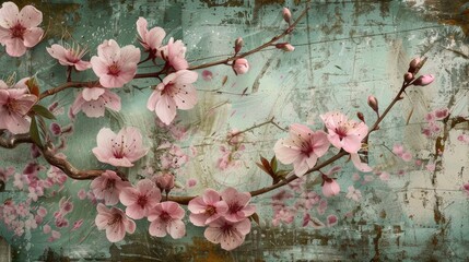 Wall Mural - Old fashioned Cherry Blossoms