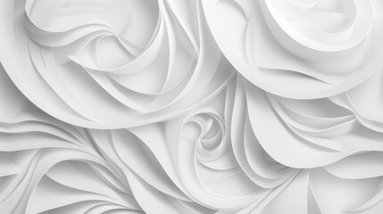 Poster - An abstract pattern is woven into a white background with a banner design