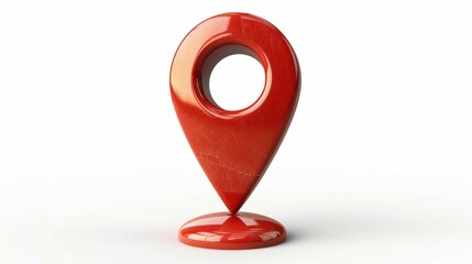 the pin of a map is isolated on a white background